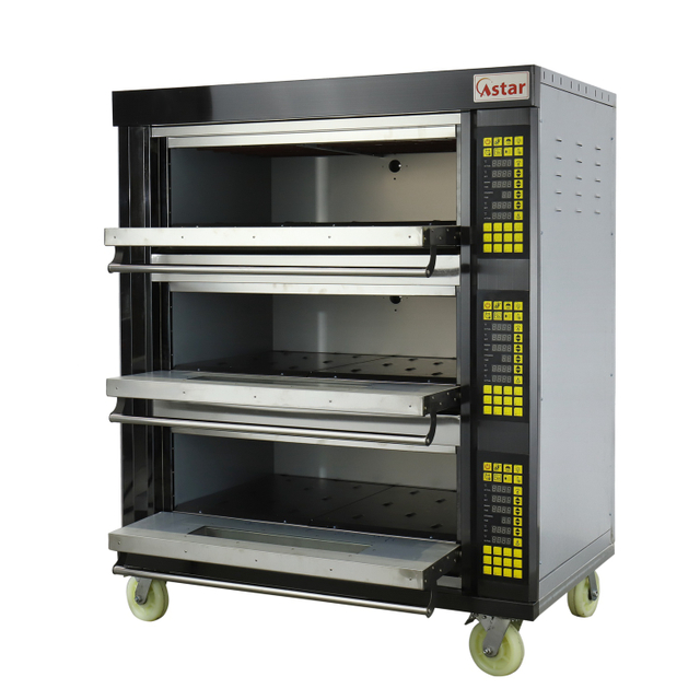 Astar Fashion Black Titanium Oven Series (panel de computadora) Horno eléctrico de cubierta 3 cubiertas 6 bandejas