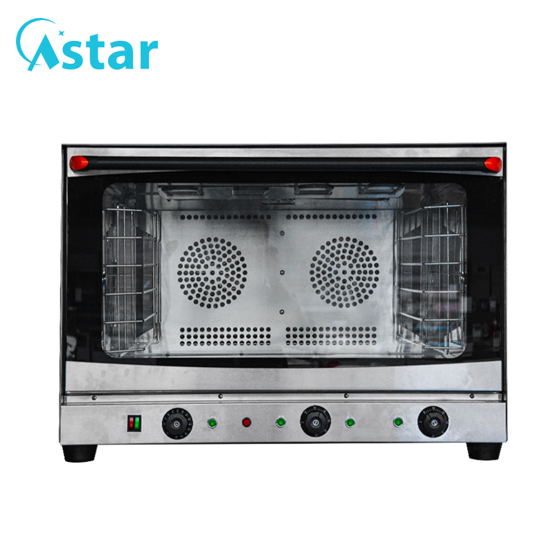 Horno de convección de aire caliente eléctrico de 4 bandejas de acero inoxidable 